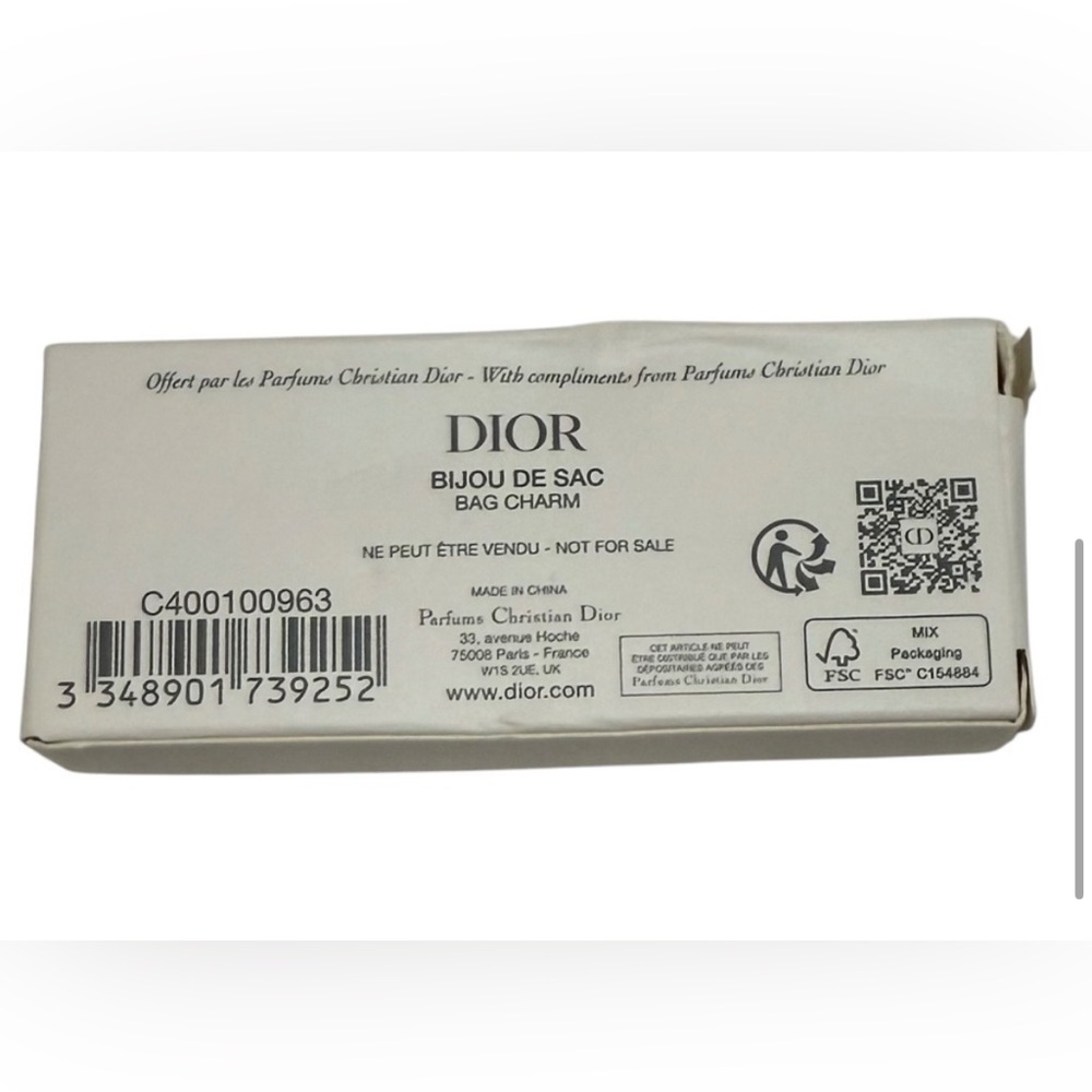 NEW in Box Dior J'adore Gold Keychain/Bag Chain with Dior Engraved Lobster Clasp - Picture 10 of 10